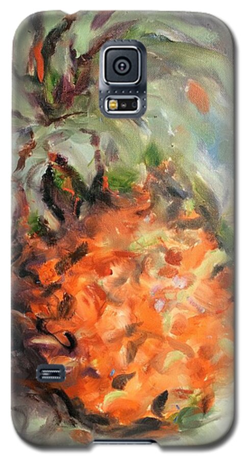 Impressionism Galaxy S5 Case featuring the painting Pineapple Orange by Karen Carmean