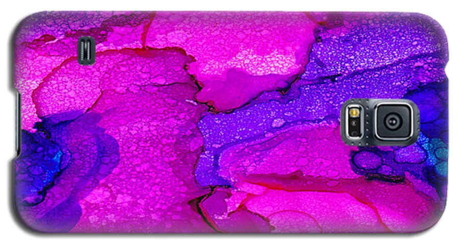 Tropical Galaxy S5 Case featuring the painting Pink-Purple I by Angela Treat Lyon