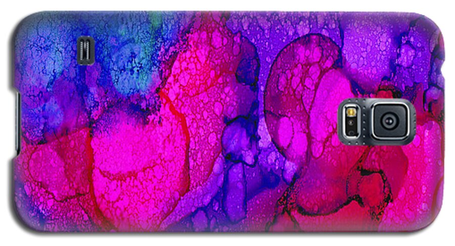 Tropical Galaxy S5 Case featuring the painting Pink-Purple 3 by Angela Treat Lyon