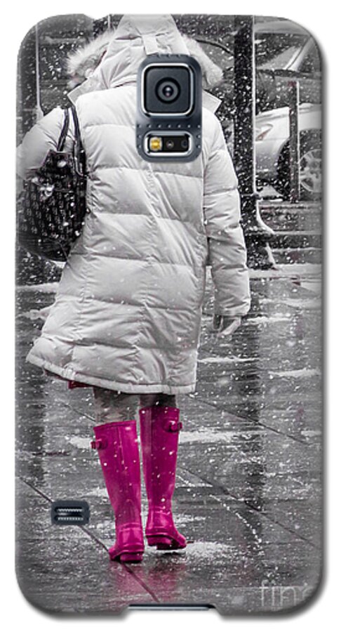 America Galaxy S5 Case featuring the digital art Pink Walk by Susan Cole Kelly Impressions