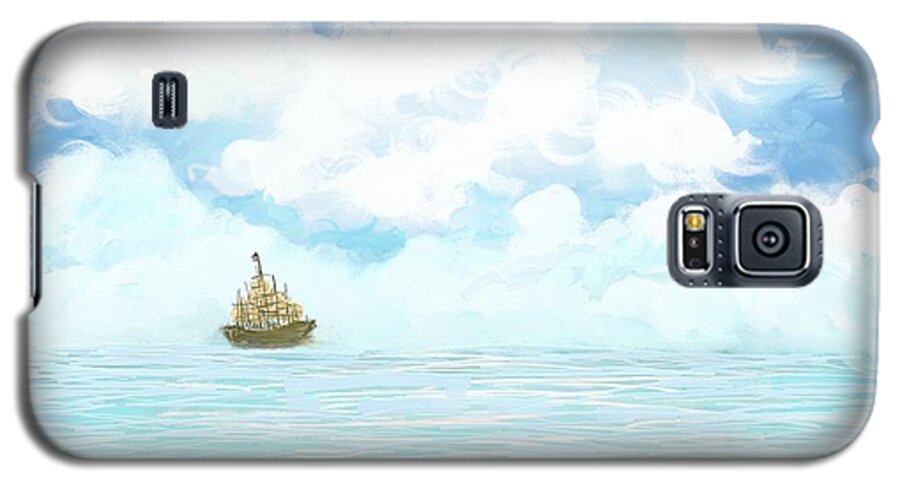Pirate Galaxy S5 Case featuring the digital art Pirate Ship by Stacy C Bottoms