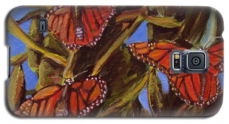 Butterflies Galaxy S5 Case featuring the painting Pismo Monarchs by Laurie Morgan