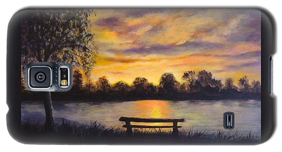 Sunset Galaxy S5 Case featuring the painting Polish Sunset by Bozena Zajaczkowska