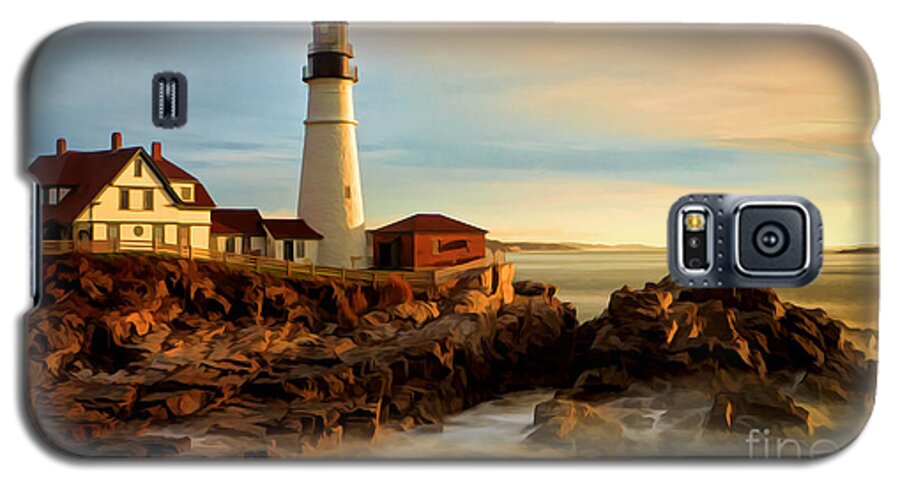 Portland Head Lighthouse Galaxy S5 Case featuring the photograph Portland Head Lighthouse at Dawn by Jerry Fornarotto