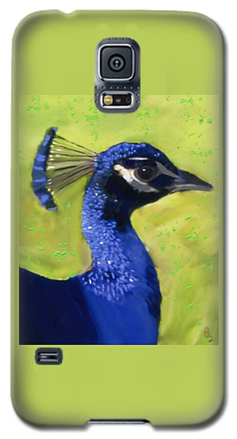 Peacock Galaxy S5 Case featuring the painting Portrait of a Peacock by Deborah Boyd