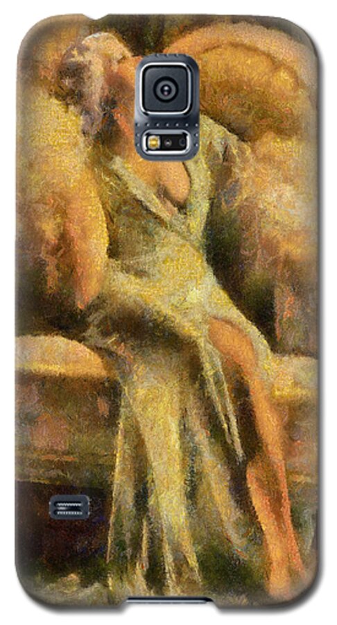Portrait Galaxy S5 Case featuring the digital art Portrait of Jean Harlow by Charmaine Zoe