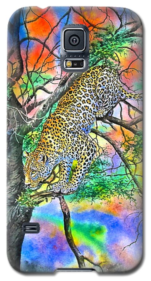 African Paintings Galaxy S5 Case featuring the painting Pounce by Joseph Thiongo