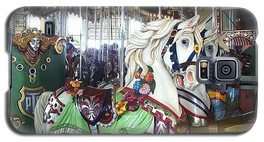 Carousel Galaxy S5 Case featuring the photograph Proud Prancing Ponies by Barbara McDevitt