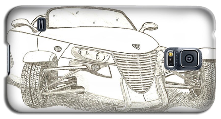 Dodge Galaxy S5 Case featuring the drawing Prowler Sketch by Chris Thomas