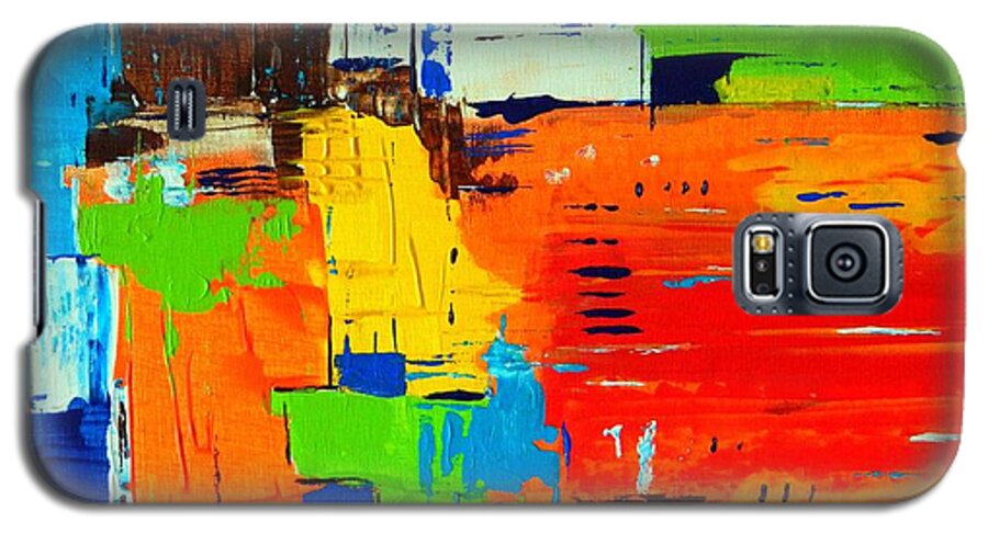 Abstract Art Galaxy S5 Case featuring the painting Pueblo by Everette McMahan jr