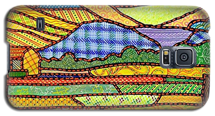 Massanutten Mountain Galaxy S5 Case featuring the painting Quilted Massanutten Sunset by Jim Harris