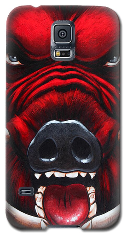 Hog Galaxy S5 Case featuring the painting Raging Hog by Glenn Pollard