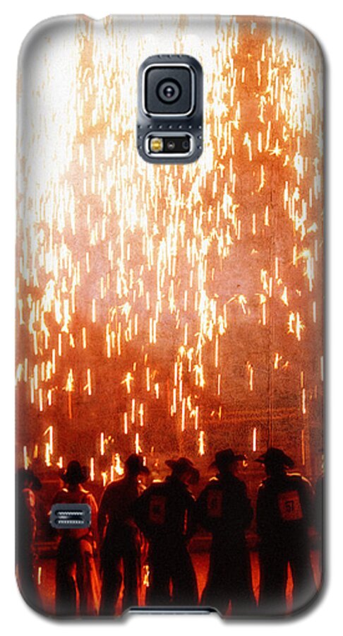 Rodeo Galaxy S5 Case featuring the photograph Rain of Fire by Lincoln Rogers