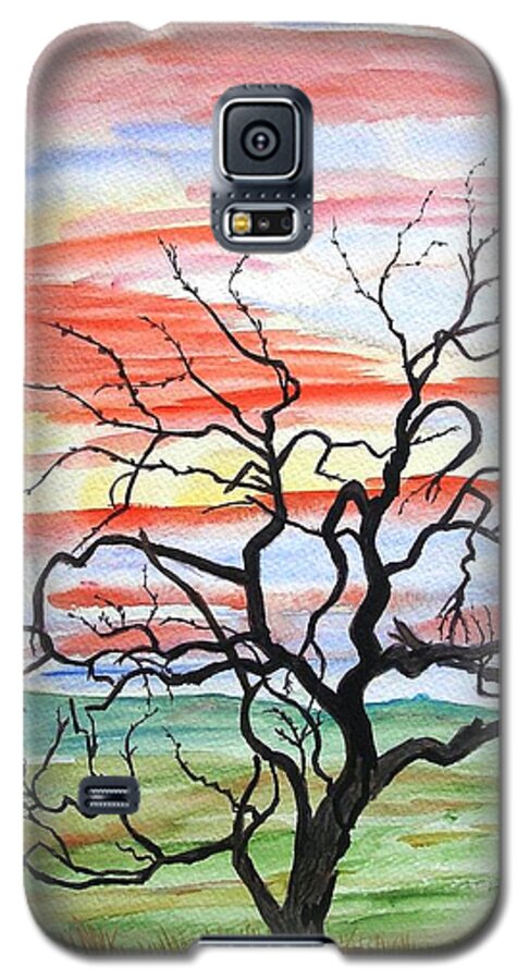  Landscape Galaxy S5 Case featuring the painting Rainbow Mesquite by Vera Smith