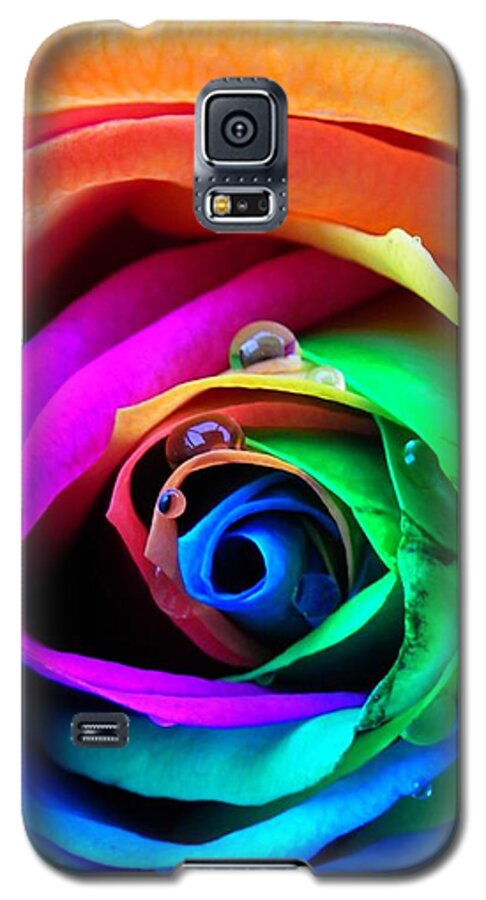 Rainbow Galaxy S5 Case featuring the photograph Rainbow Rose by Juergen Weiss