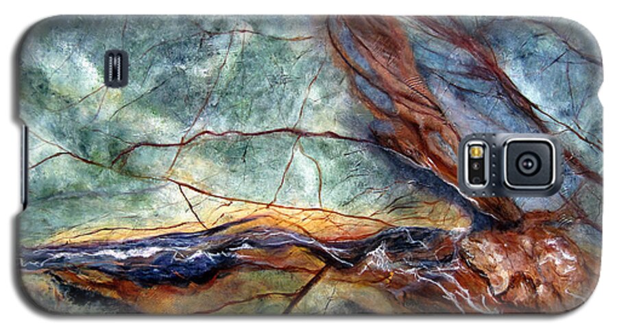 Abstract Galaxy S5 Case featuring the painting Rainforest I by Roberta Rotunda
