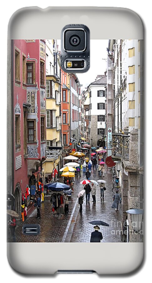 Innsbruck Galaxy S5 Case featuring the photograph Rainy Day Shopping by Ann Horn