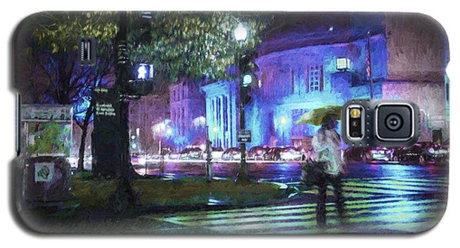 Rain Galaxy S5 Case featuring the photograph Rainy Night Blues by Terry Rowe