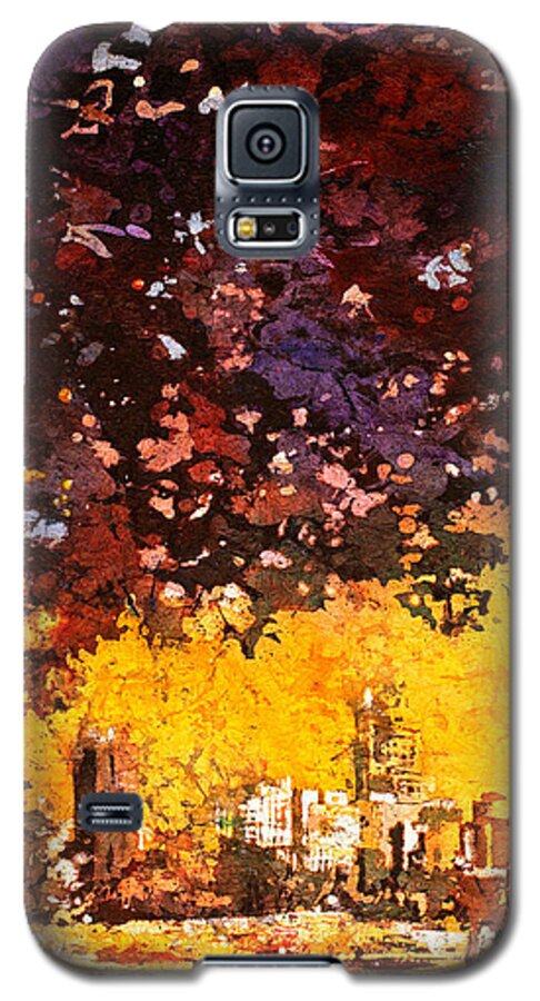 Batik Galaxy S5 Case featuring the painting Raleigh Downtown by Ryan Fox