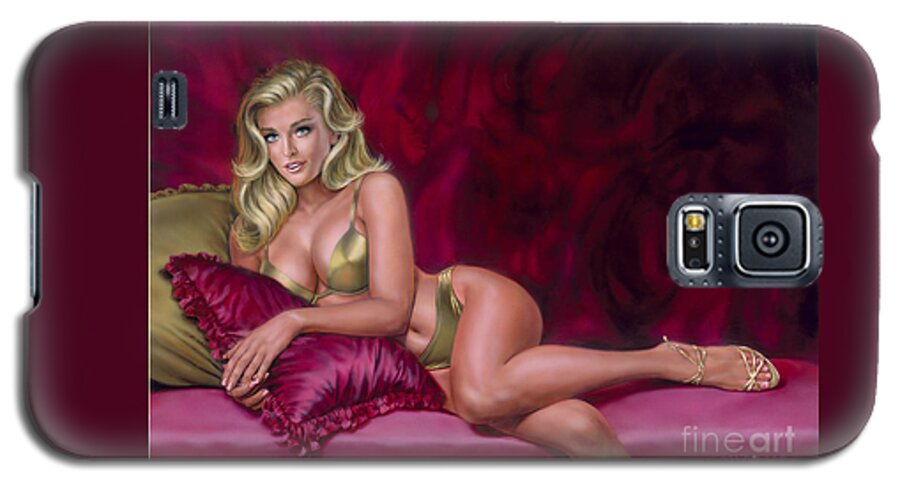 Portrait Galaxy S5 Case featuring the painting Reclining Beauty by Dick Bobnick