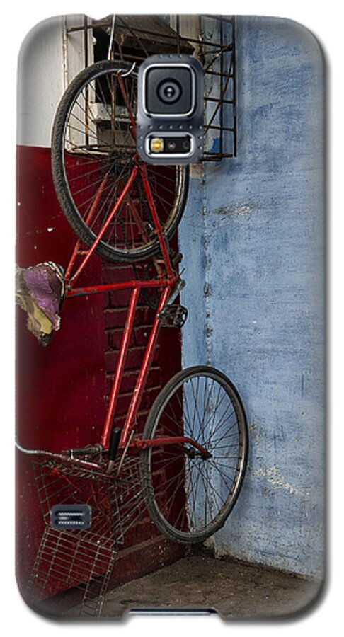 Bikes Galaxy S5 Case featuring the photograph Red Bike by Pamela Steege