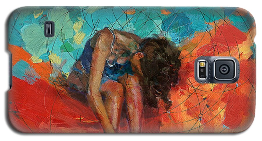 Women Galaxy S5 Case featuring the painting Red Cloud by Mahnoor Shah