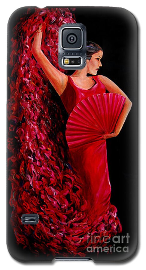 Dance Galaxy S5 Case featuring the painting Red Flamenco Dancer by Nancy Bradley