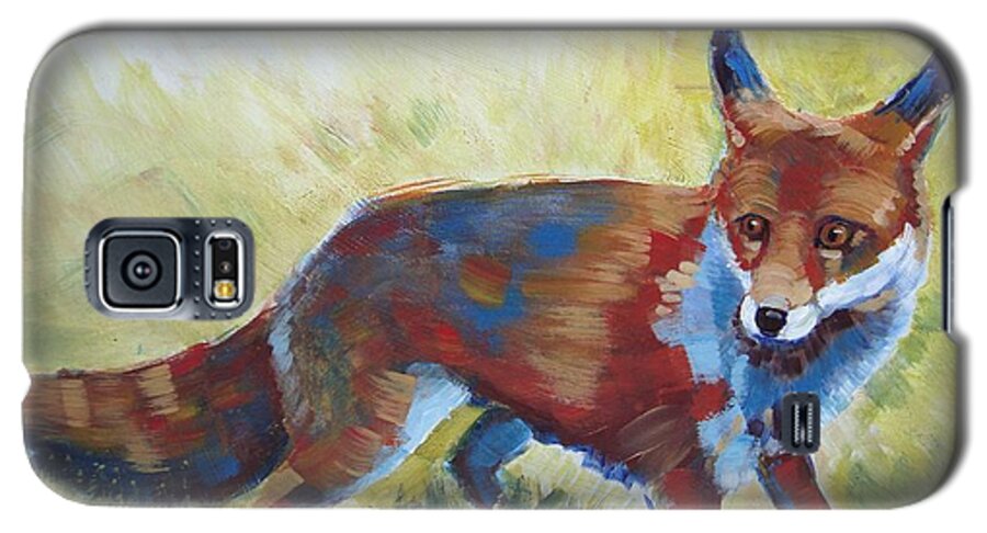 Fox Galaxy S5 Case featuring the painting Red Fox by Mike Jory