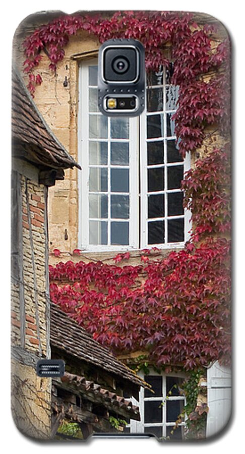 Window Galaxy S5 Case featuring the photograph Red Ivy Window by Paul Topp