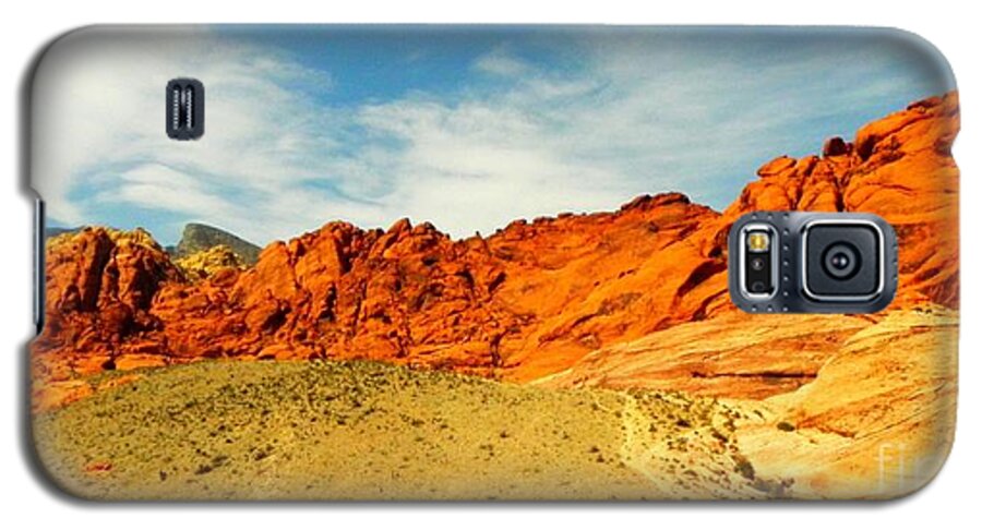 Red Rock Canyon Galaxy S5 Case featuring the painting Red Rock Canyon - Las Vegas by Shelia Kempf