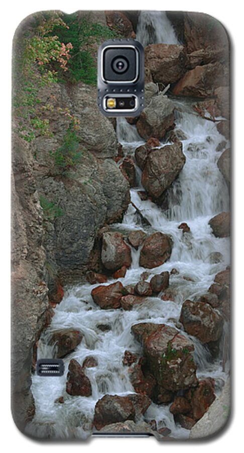Waterfall Galaxy S5 Case featuring the photograph Red Rock Falls by Hany J