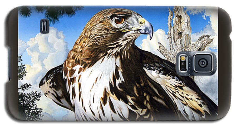 Birds Galaxy S5 Case featuring the painting DA141 Red Tailed Hawk by Daniel Adams by Daniel Adams