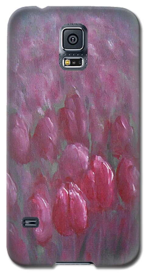 Abstract Galaxy S5 Case featuring the painting Red Tulips by Jane See