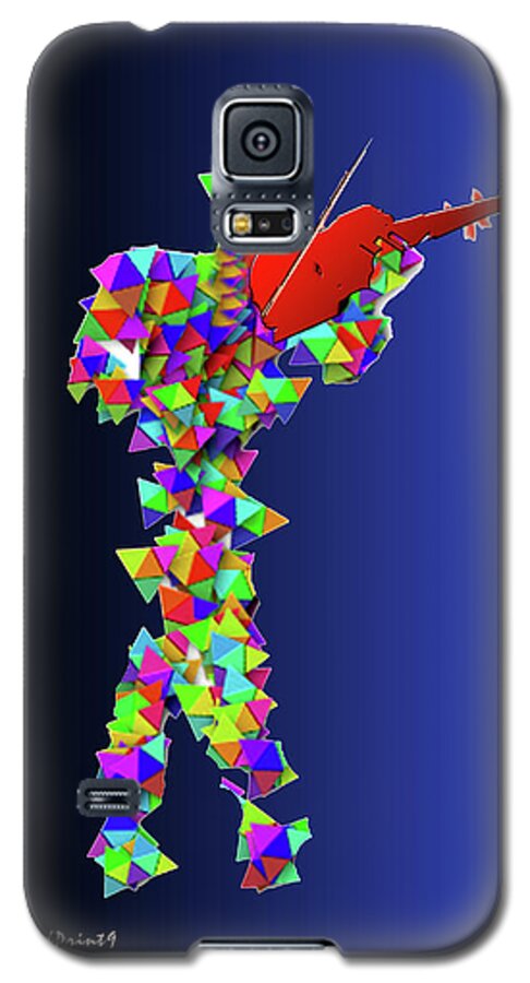 Violin Galaxy S5 Case featuring the digital art Red Violin by Asok Mukhopadhyay