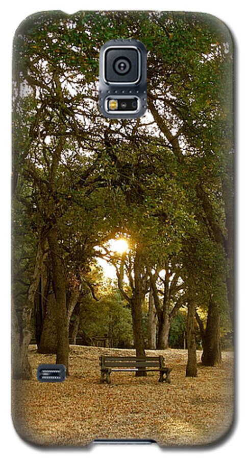 Park Bench Galaxy S5 Case featuring the photograph Reflection at Sunrise by Michele Myers
