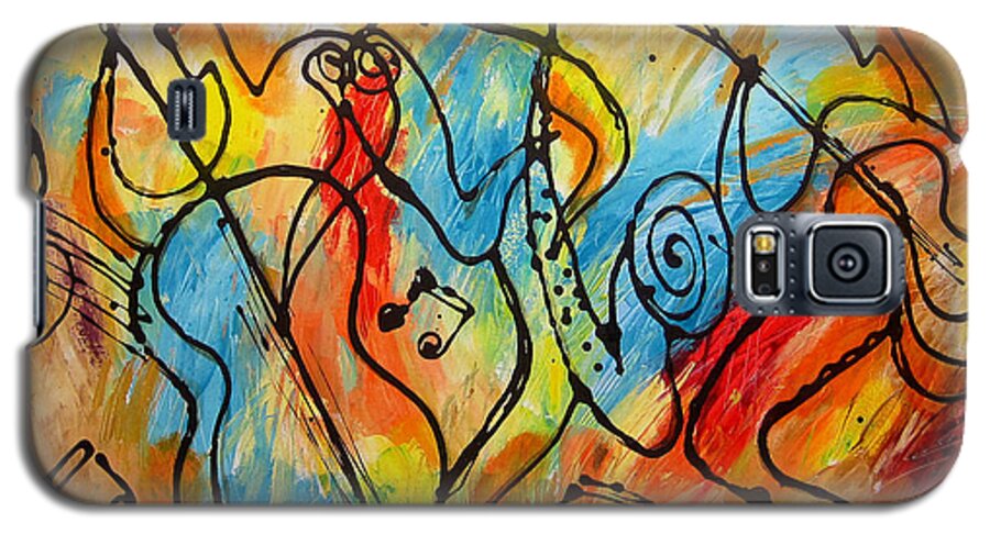 West Coast Jazz Paintings Paintings Paintings Galaxy S5 Case featuring the painting Ragtime 2 by Leon Zernitsky