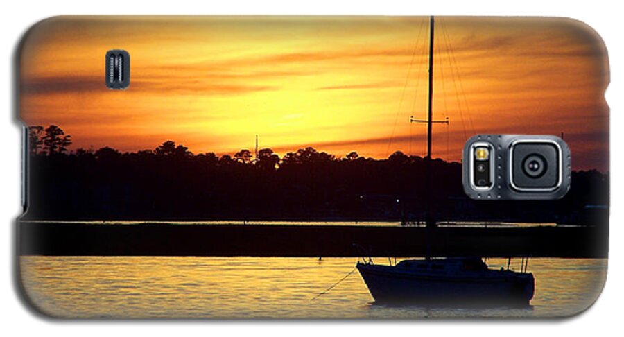 Sailboat Galaxy S5 Case featuring the photograph Resting In A Mango Sunset by Sandi OReilly