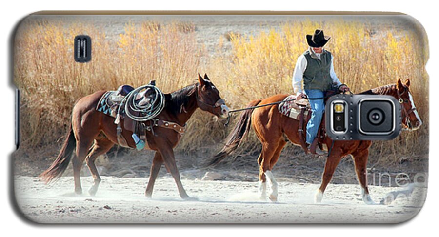 Rio Grande Galaxy S5 Case featuring the photograph Rio Grande Cowboy by Barbara Chichester