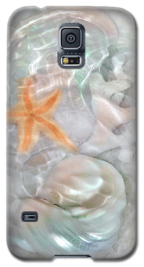 Sea Shells Galaxy S5 Case featuring the photograph Ripples of Light on Sand and Shells by Leda Robertson