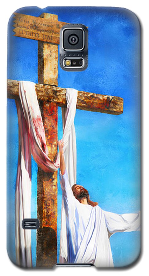 Almighty; Belief; Believe; Bible; Catholic; Christ; Christian; Christianity; Church; Cross; Crucifix; Crucifixion; Death; Divine; Easter; Faith; God; Good; Holiness; Holy; Hope; Inri; Jesus; Peace; Pray; Prayer; Protestant; Religion; Religious; Resur Galaxy S5 Case featuring the digital art Risen by Frances Miller