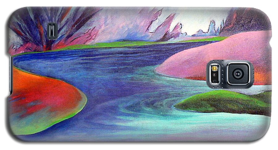 Landscape Galaxy S5 Case featuring the painting Blue Bayou by Elizabeth Fontaine-Barr