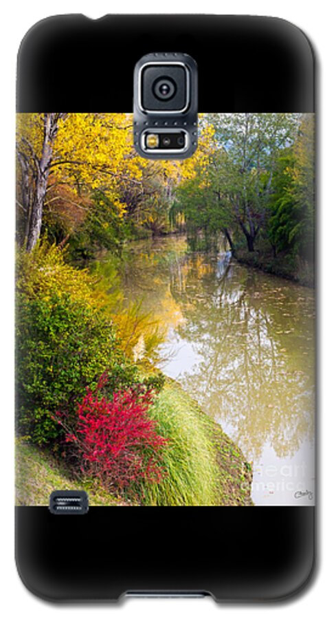 River Galaxy S5 Case featuring the photograph River with Autumn Colors by Prints of Italy