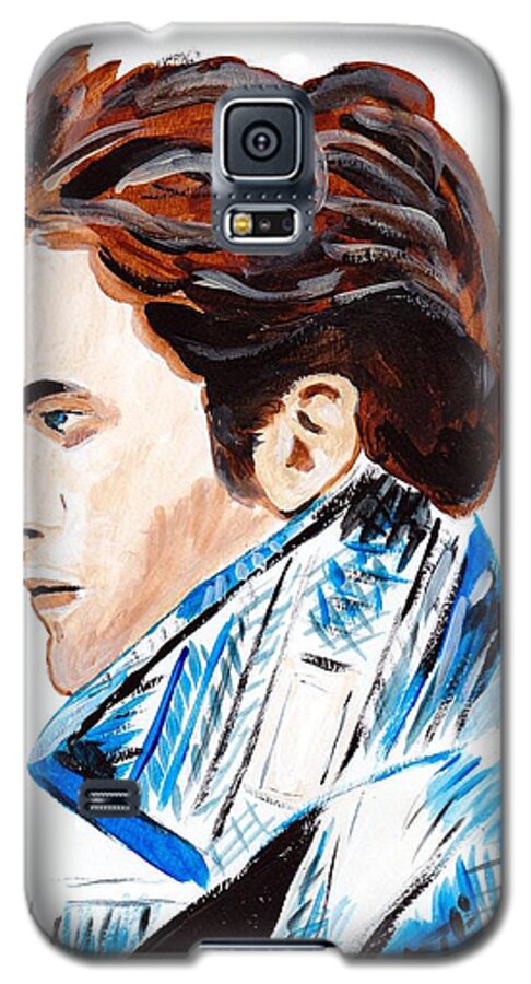 Robert Pattinson Famous Faces Movies Actor Filmstar Painting Acrylic Galaxy S5 Case featuring the painting Robert Pattinson 136 by Audrey Pollitt