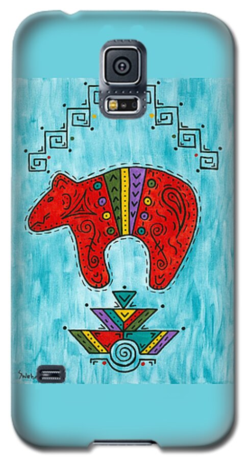 Yellow Galaxy S5 Case featuring the painting Rojo Oso by Susie WEBER