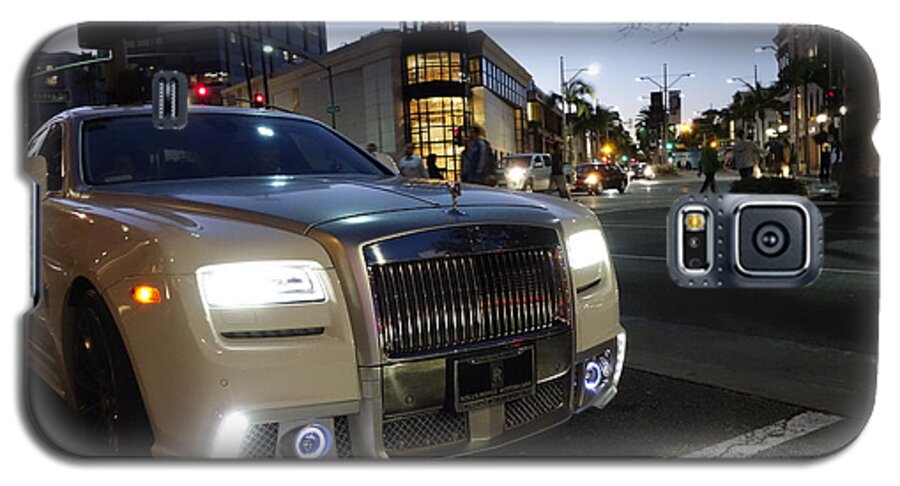 Rodeo Drive Galaxy S5 Case featuring the photograph Rolls Royce parked at the bottom of Rodeo Drive by Nina Prommer