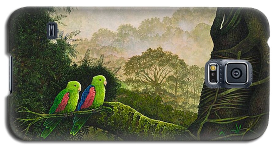 Parrots Galaxy S5 Case featuring the painting Romantique II by Michael Frank