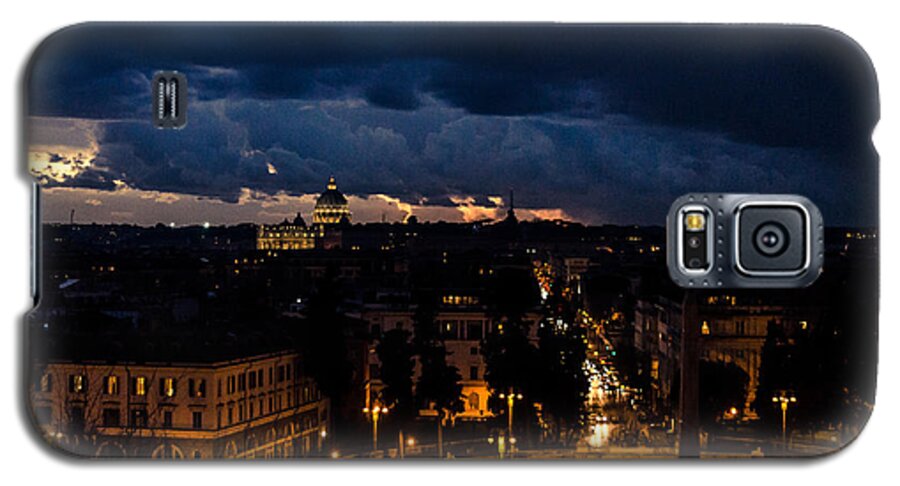 Cityscape Galaxy S5 Case featuring the photograph Rome cityscape at night by AM FineArtPrints