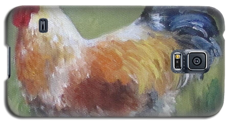 Rooster Galaxy S5 Case featuring the painting Rooster of Color by Cheri Wollenberg