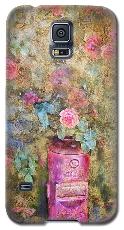 Fine Art Painting Galaxy S5 Case featuring the digital art Pink Wild Roses by Sandra Selle Rodriguez