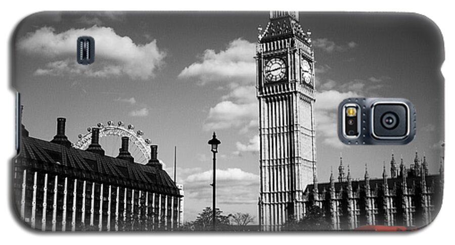 Bus Galaxy S5 Case featuring the photograph Routemaster Bus on Black and white background by Chris Day